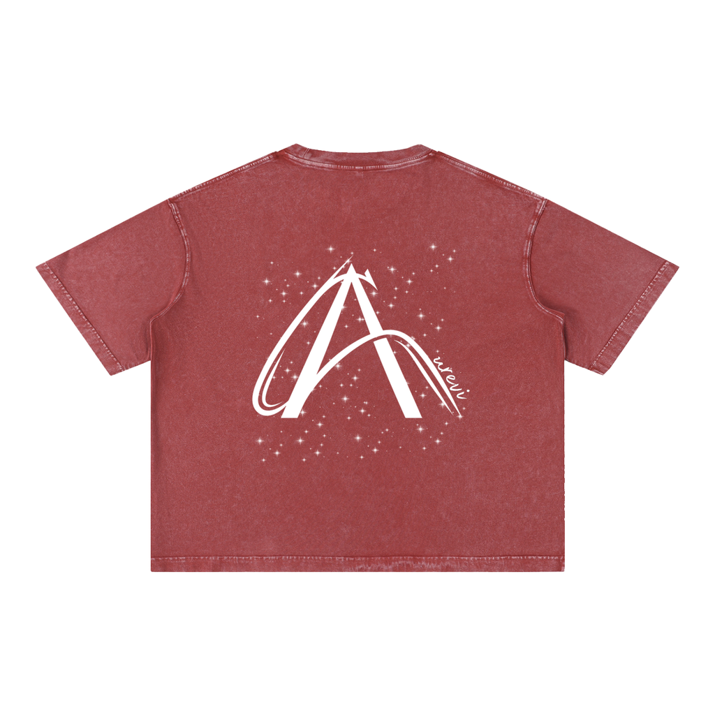 Crop T-Shirt "Snow Wash" Oversize – Kolekcja Auveri