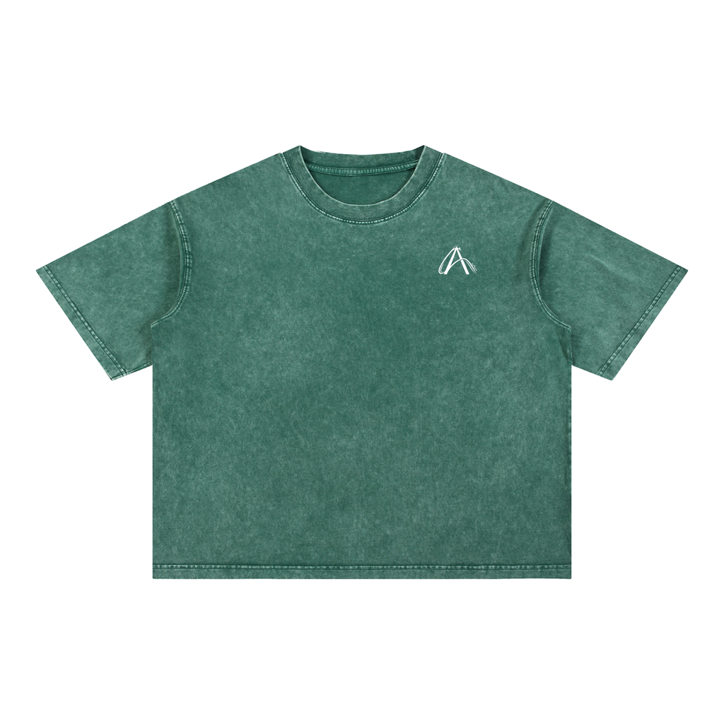 Crop T-Shirt "Snow Wash" Oversize – Kolekcja Auveri