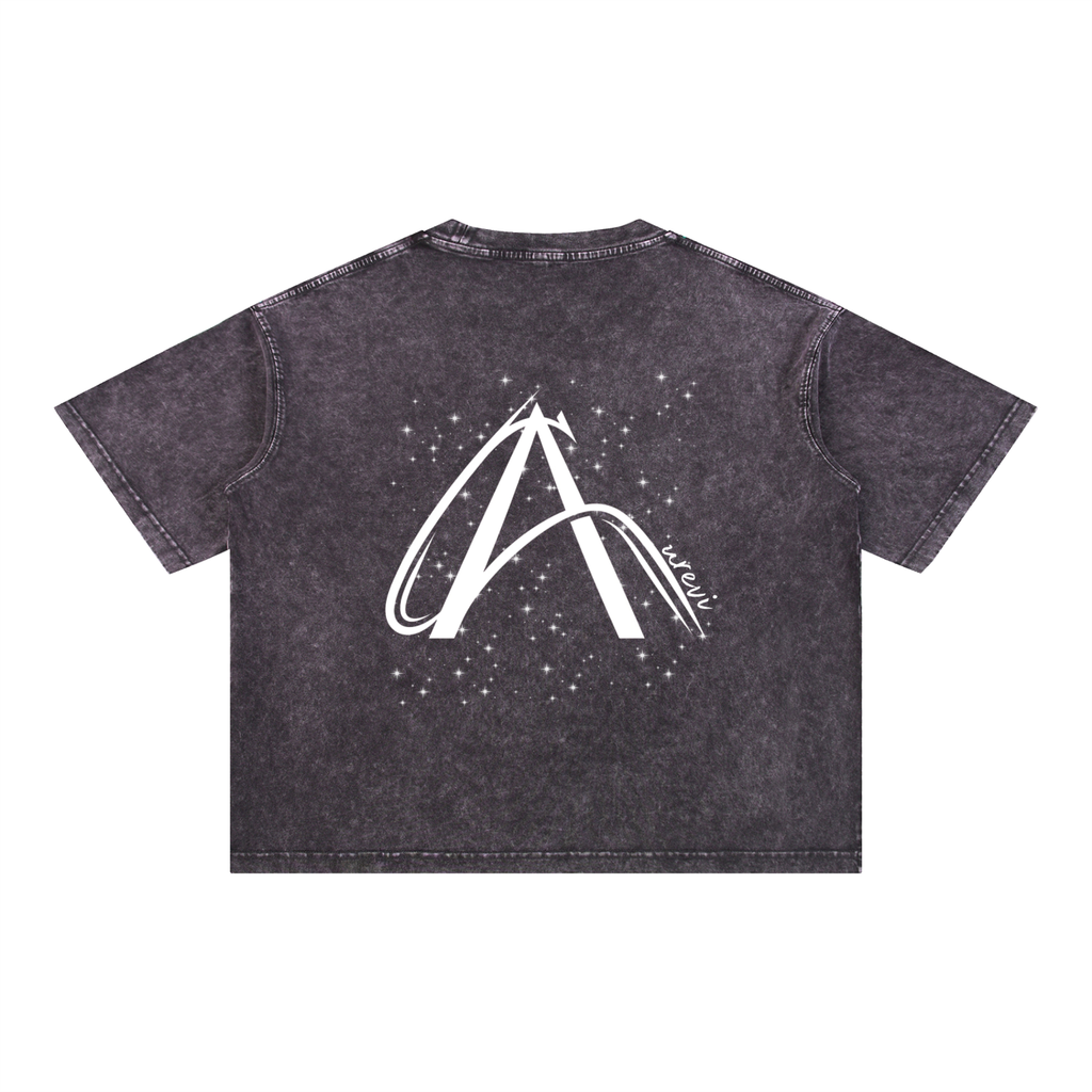 Crop T-Shirt "Snow Wash" Oversize – Kolekcja Auveri