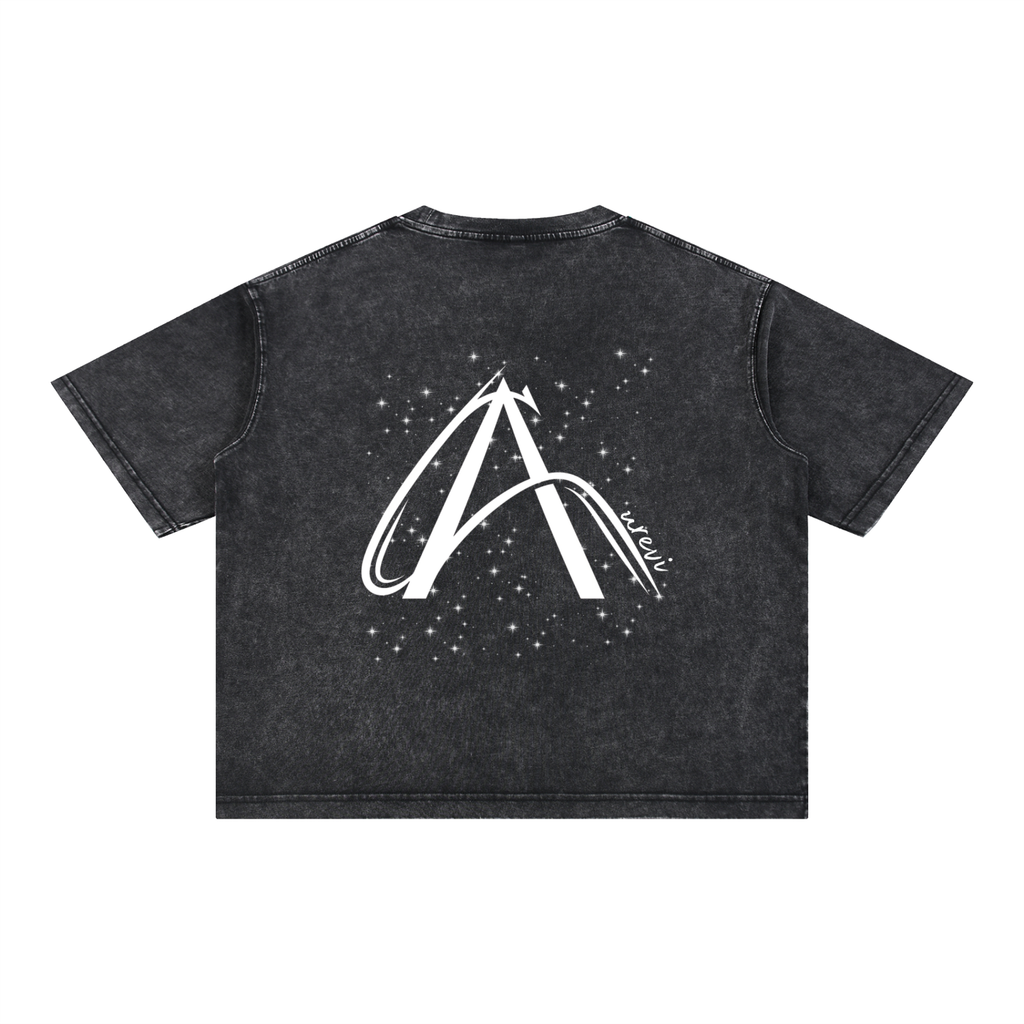 Crop T-Shirt "Snow Wash" Oversize – Kolekcja Auveri