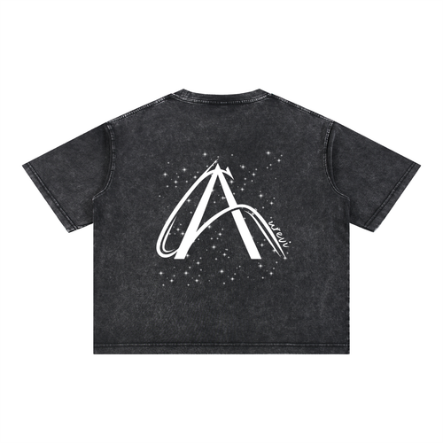 Crop T-Shirt "Snow Wash" Oversize – Kolekcja Auveri