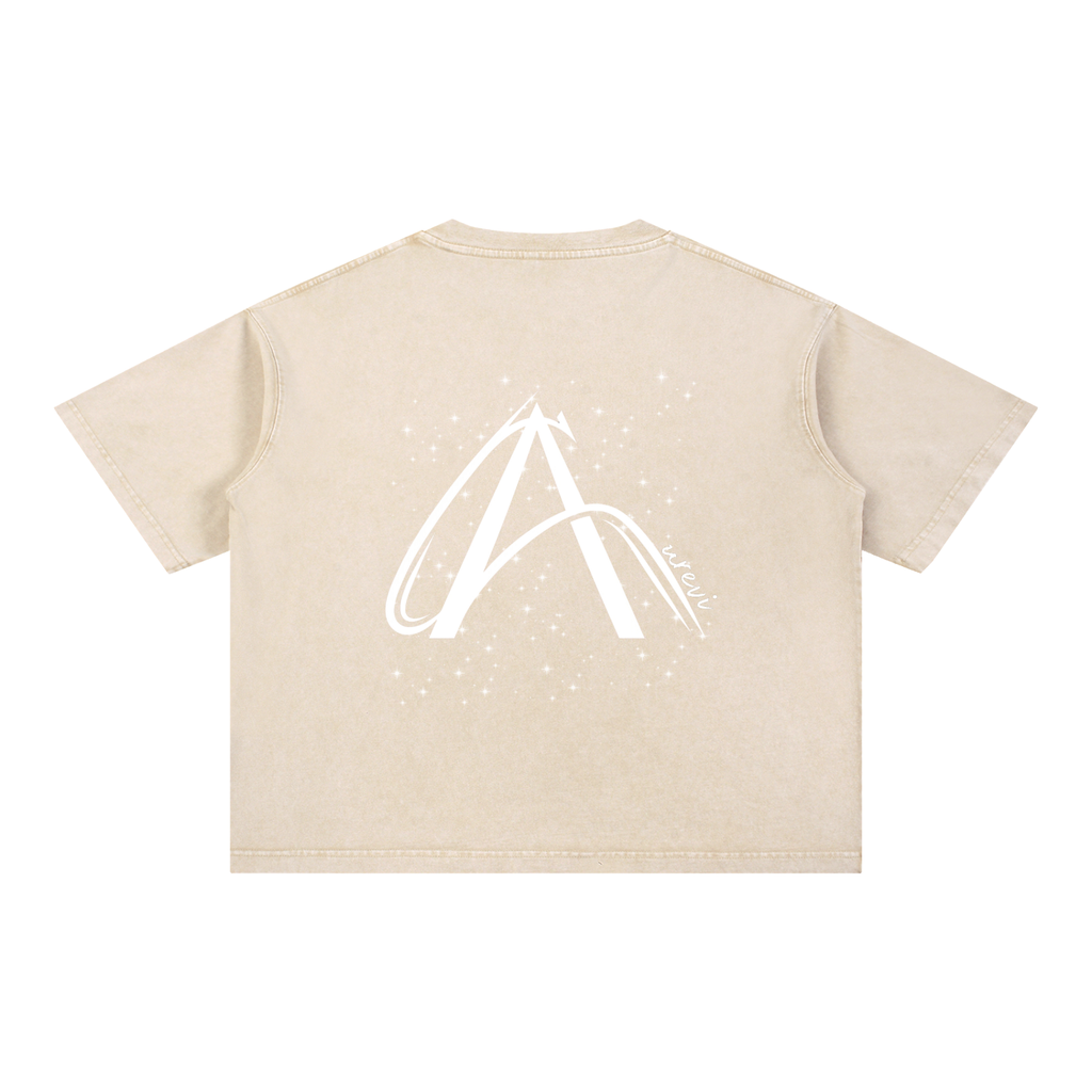 Crop T-Shirt "Snow Wash" Oversize – Kolekcja Auveri