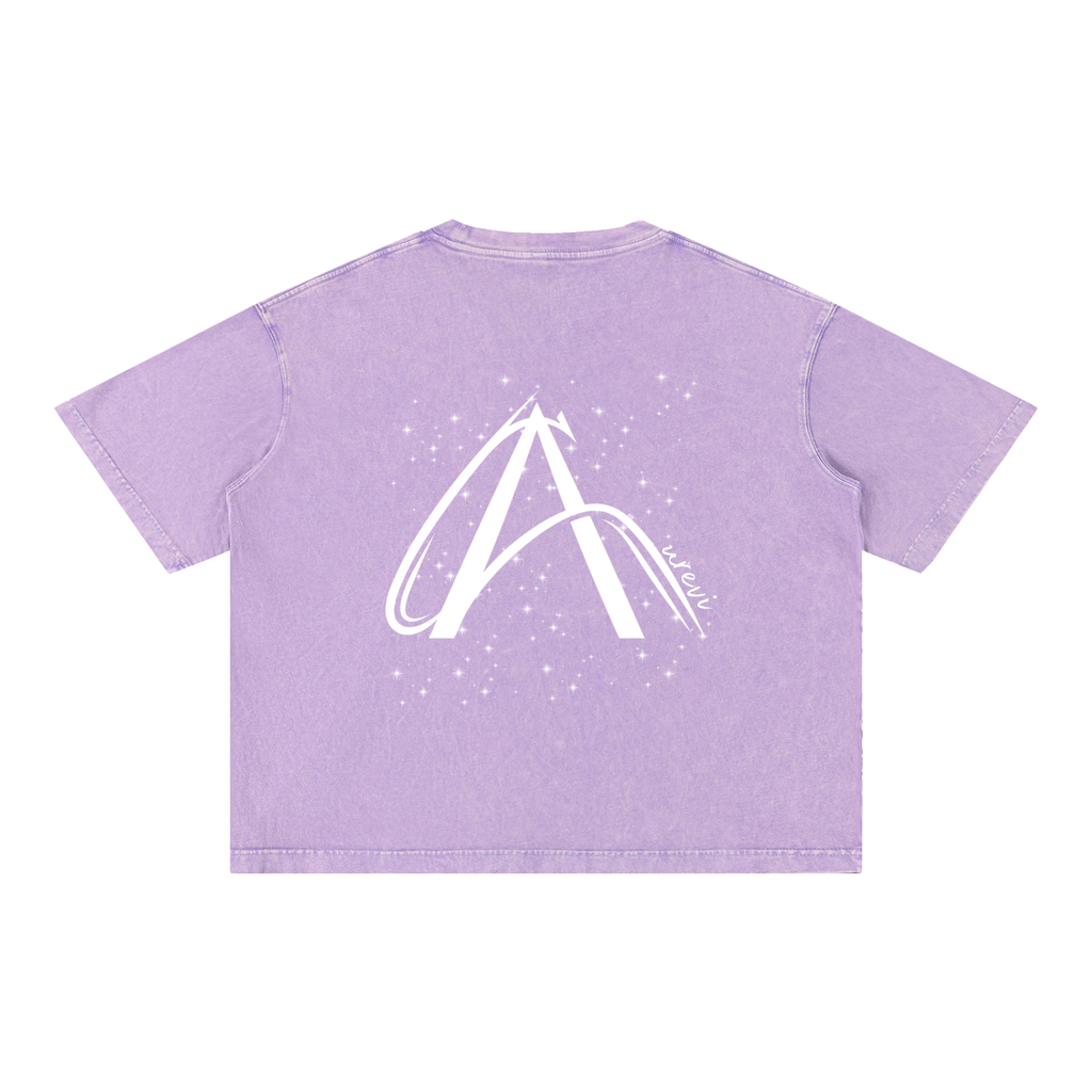 Crop T-Shirt "Snow Wash" Oversize – Kolekcja Auveri