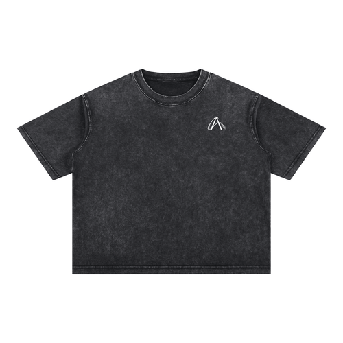 Crop T-Shirt "Snow Wash" Oversize – Kolekcja Auveri - Aurevi