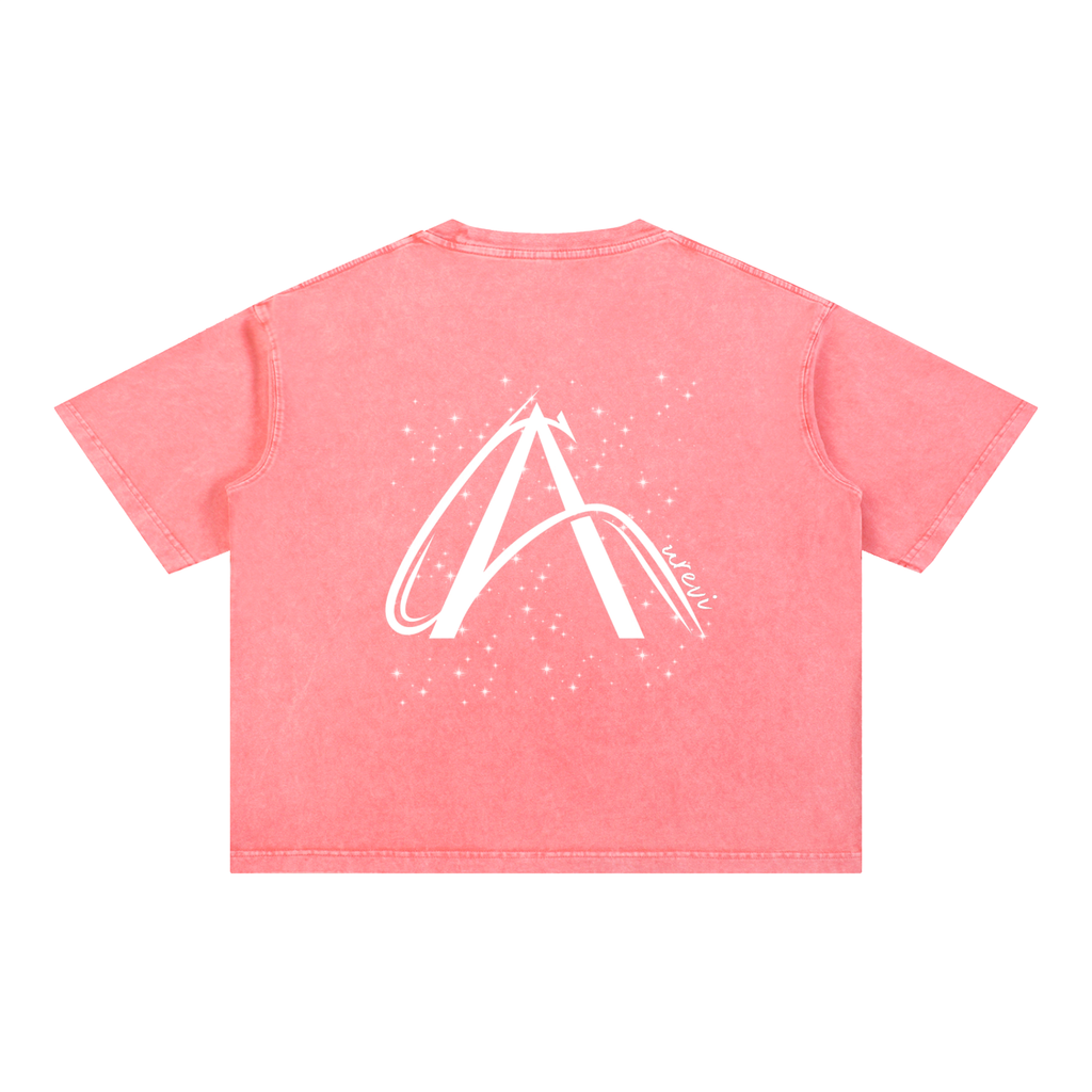 Crop T-Shirt "Snow Wash" Oversize – Kolekcja Auveri