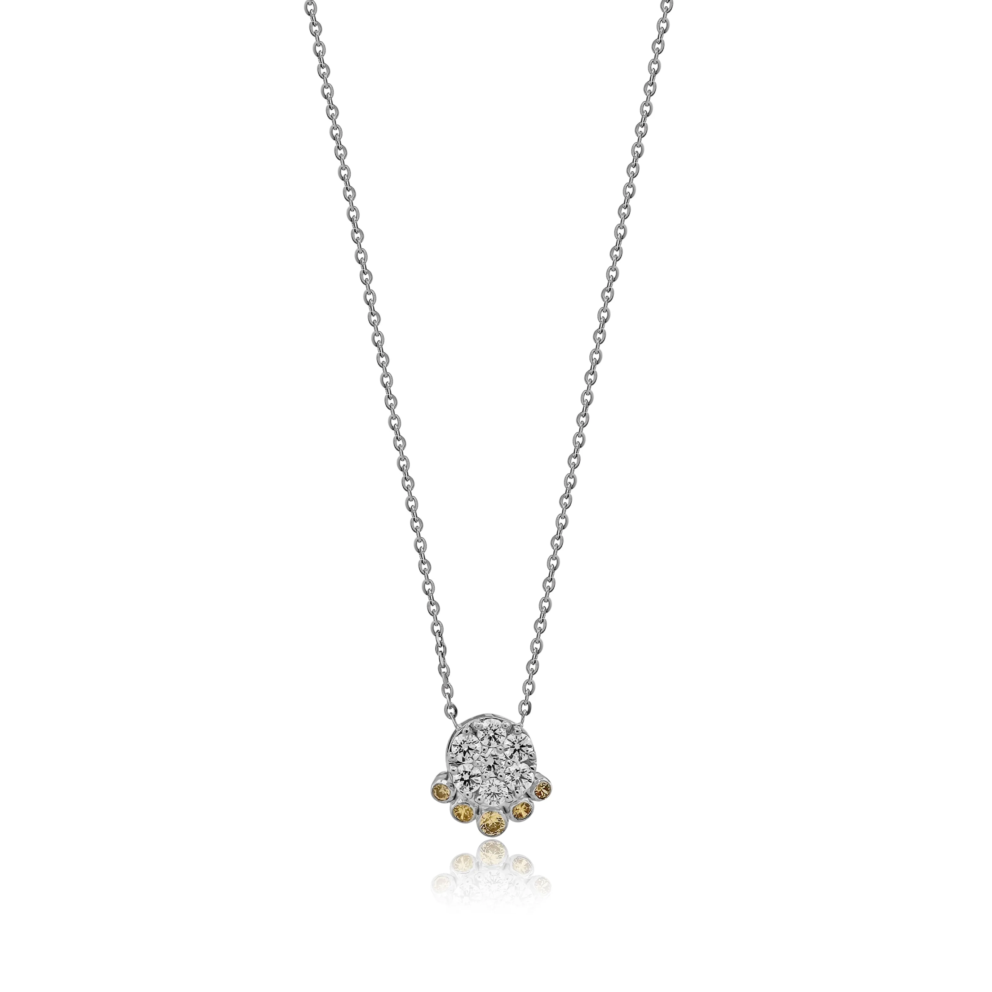 0.49 TW 0.34 Yellow Cl Stone Diamond Pendant