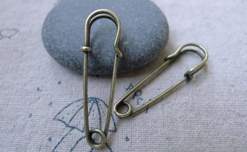 10 pcs Antique Bronze Kilt Safety Pins Brooch  A7642