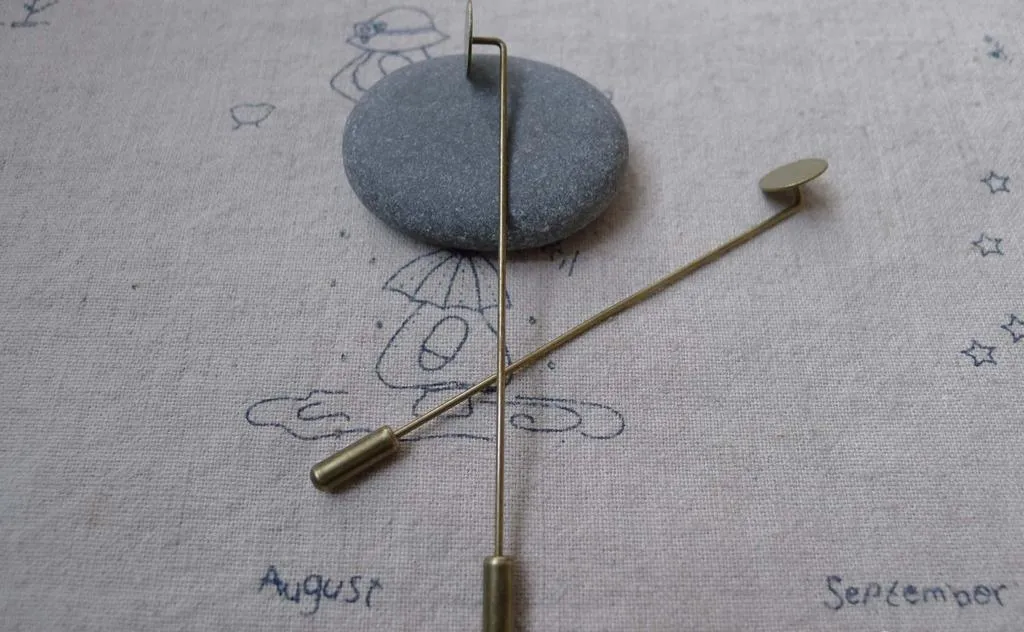 10 pcs Antique Bronze Stick Pin Clutch With 10mm Pad A216