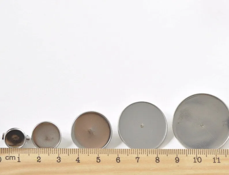 10 pcs Stainless Steel Base Bezel Brooch Back Match 6mm-30mm Cameo