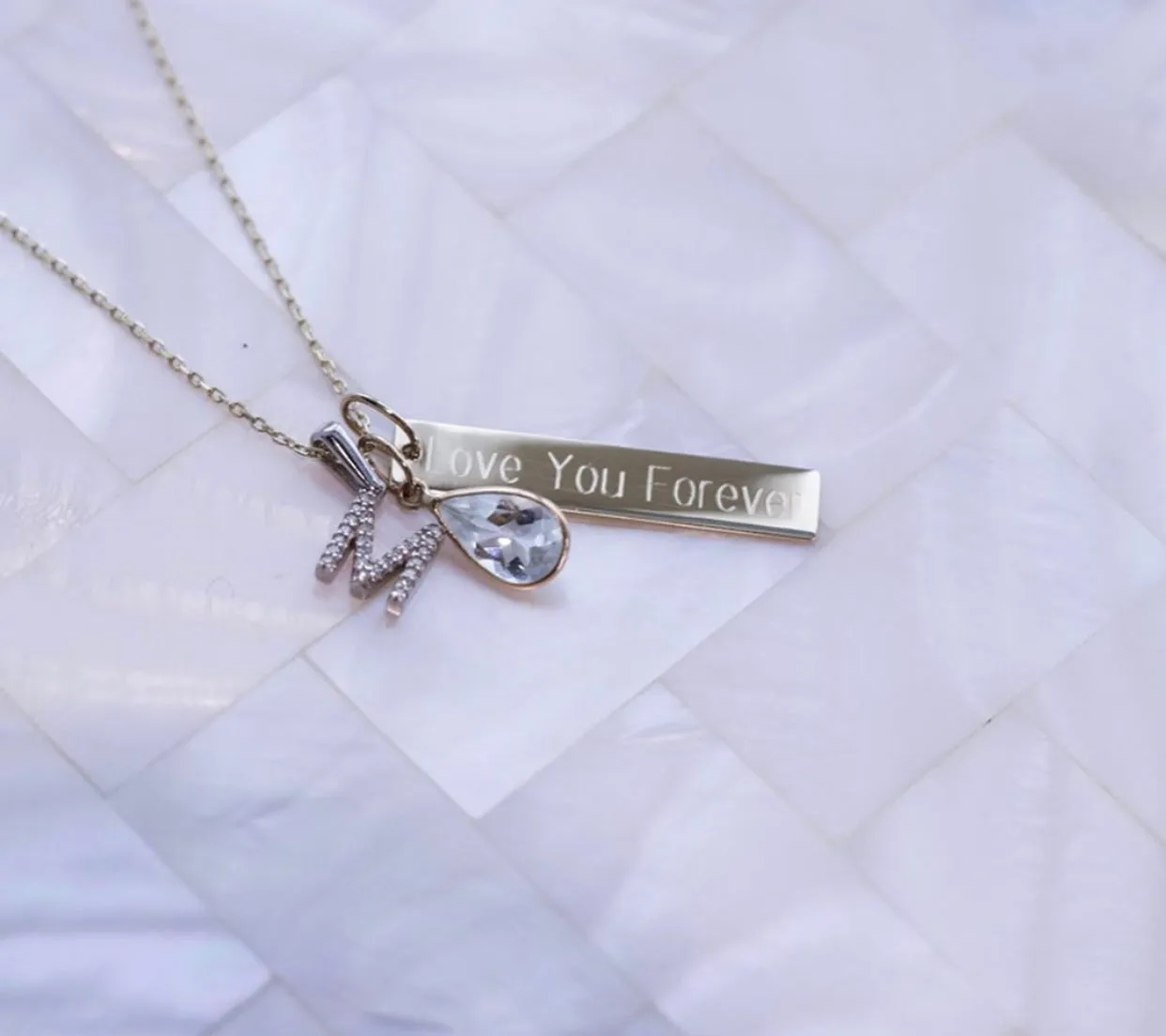 10k Gold Mini Diamond Initial Necklace