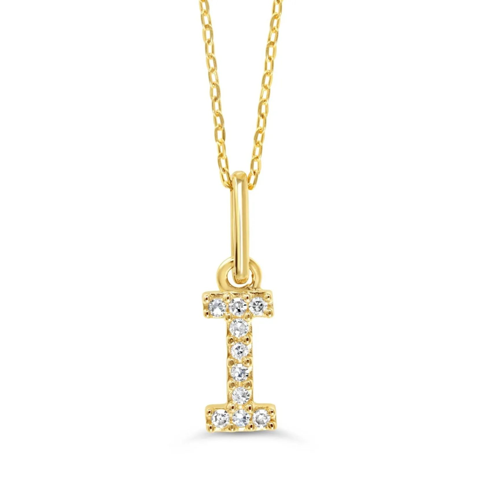 10k Gold Mini Diamond Initial Necklace