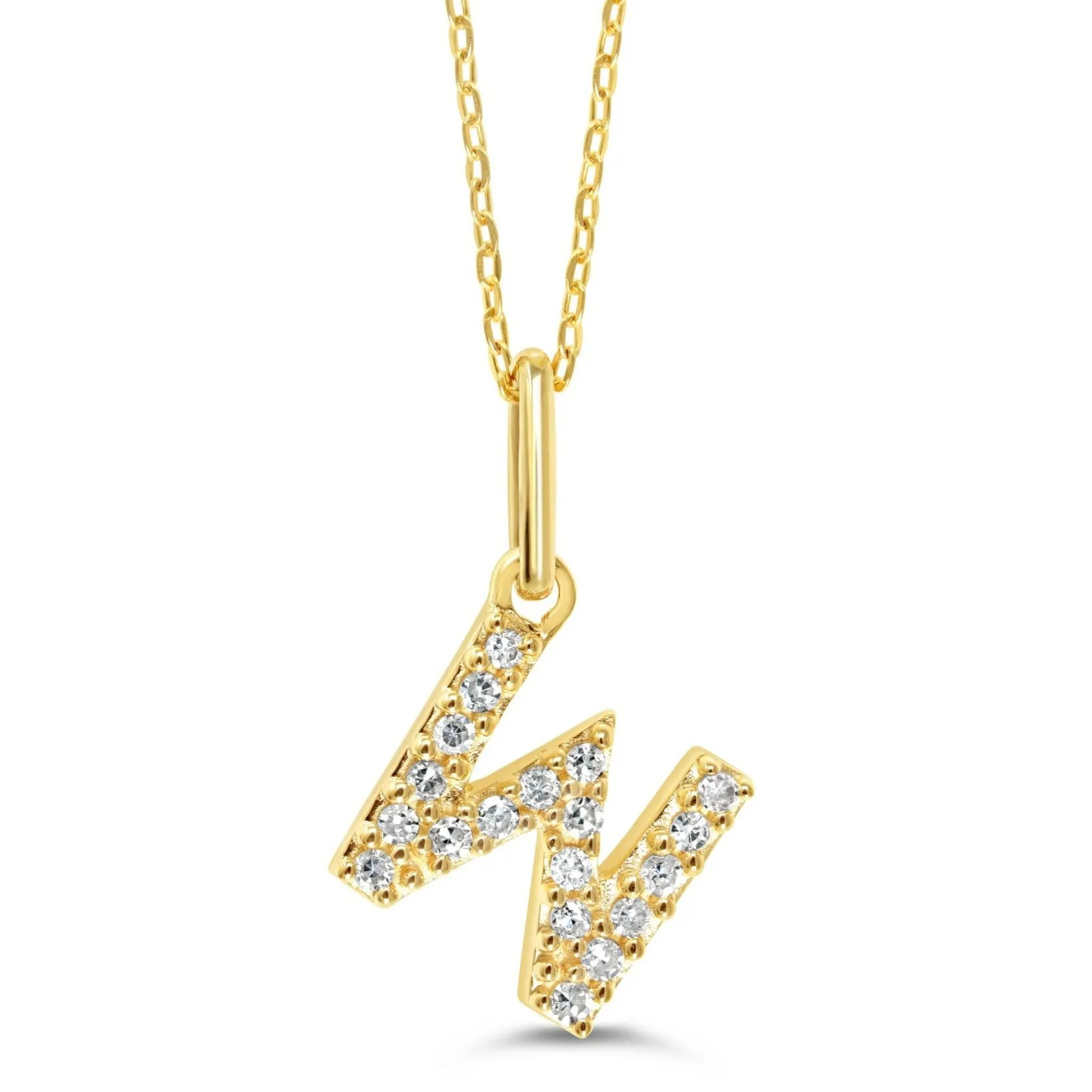 10k Gold Mini Diamond Initial Necklace
