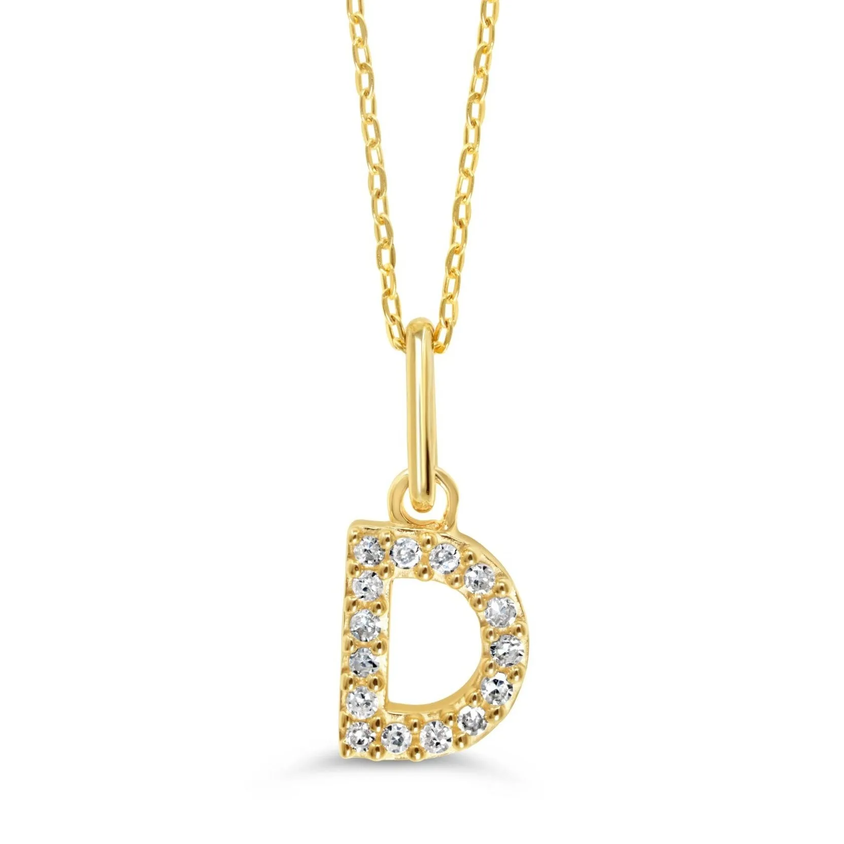10k Gold Mini Diamond Initial Necklace