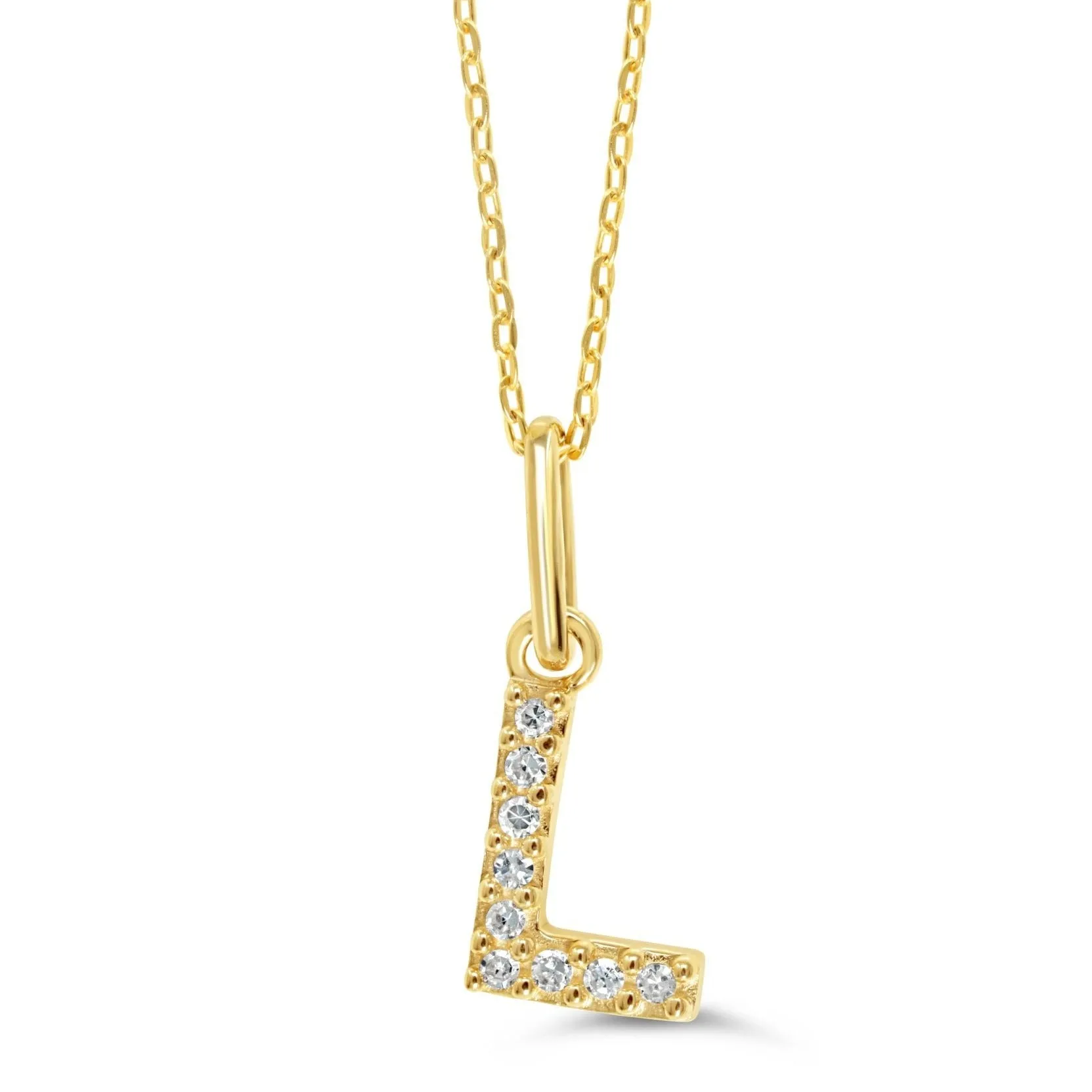 10k Gold Mini Diamond Initial Necklace