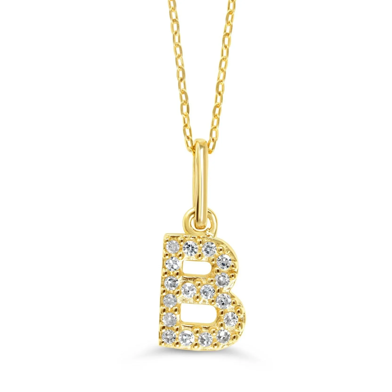 10k Gold Mini Diamond Initial Necklace