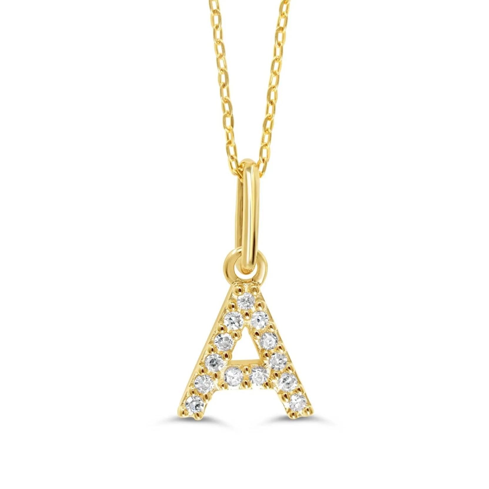 10k Gold Mini Diamond Initial Necklace