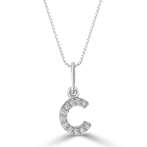 10k Gold Mini Diamond Initial Necklace