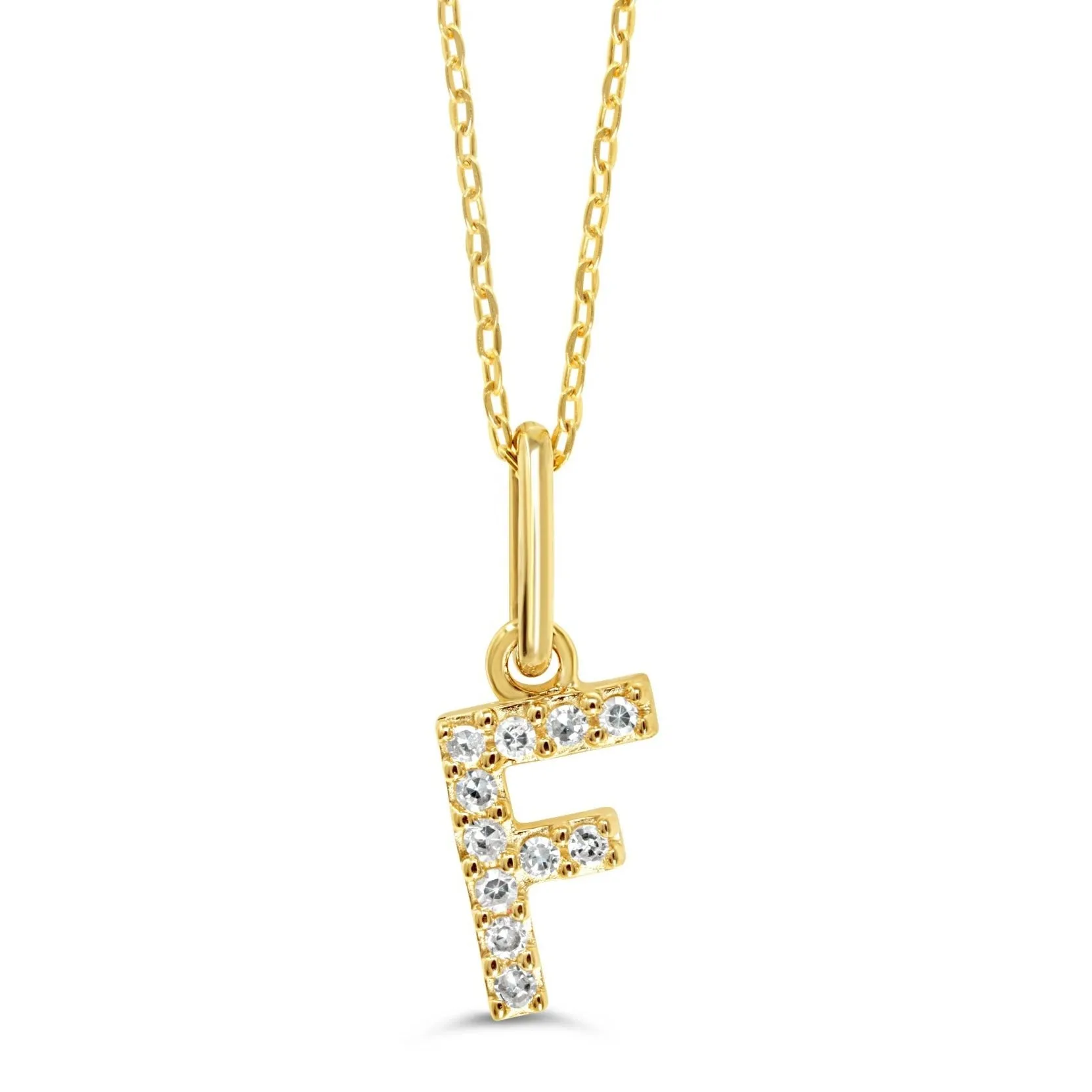 10k Gold Mini Diamond Initial Necklace