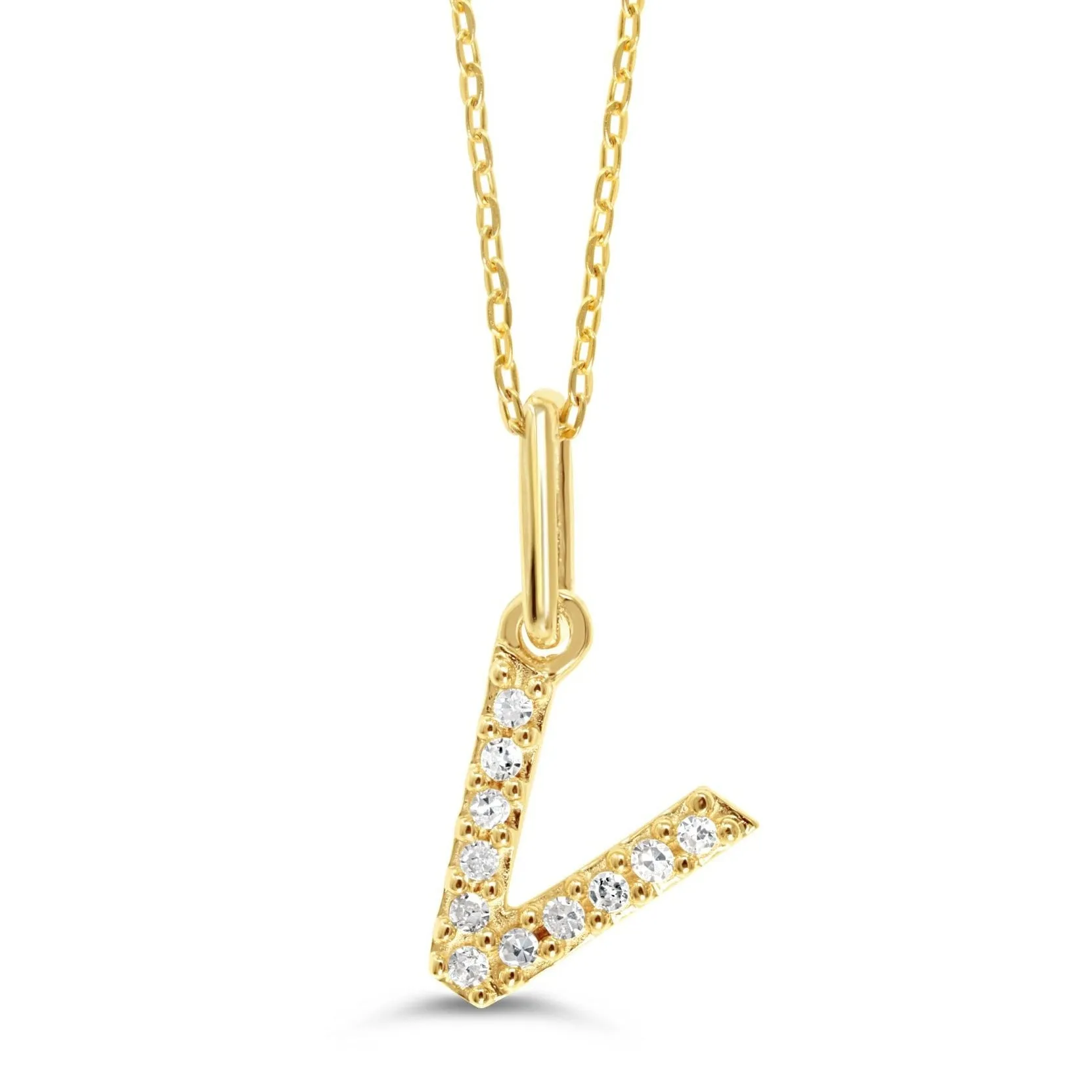 10k Gold Mini Diamond Initial Necklace