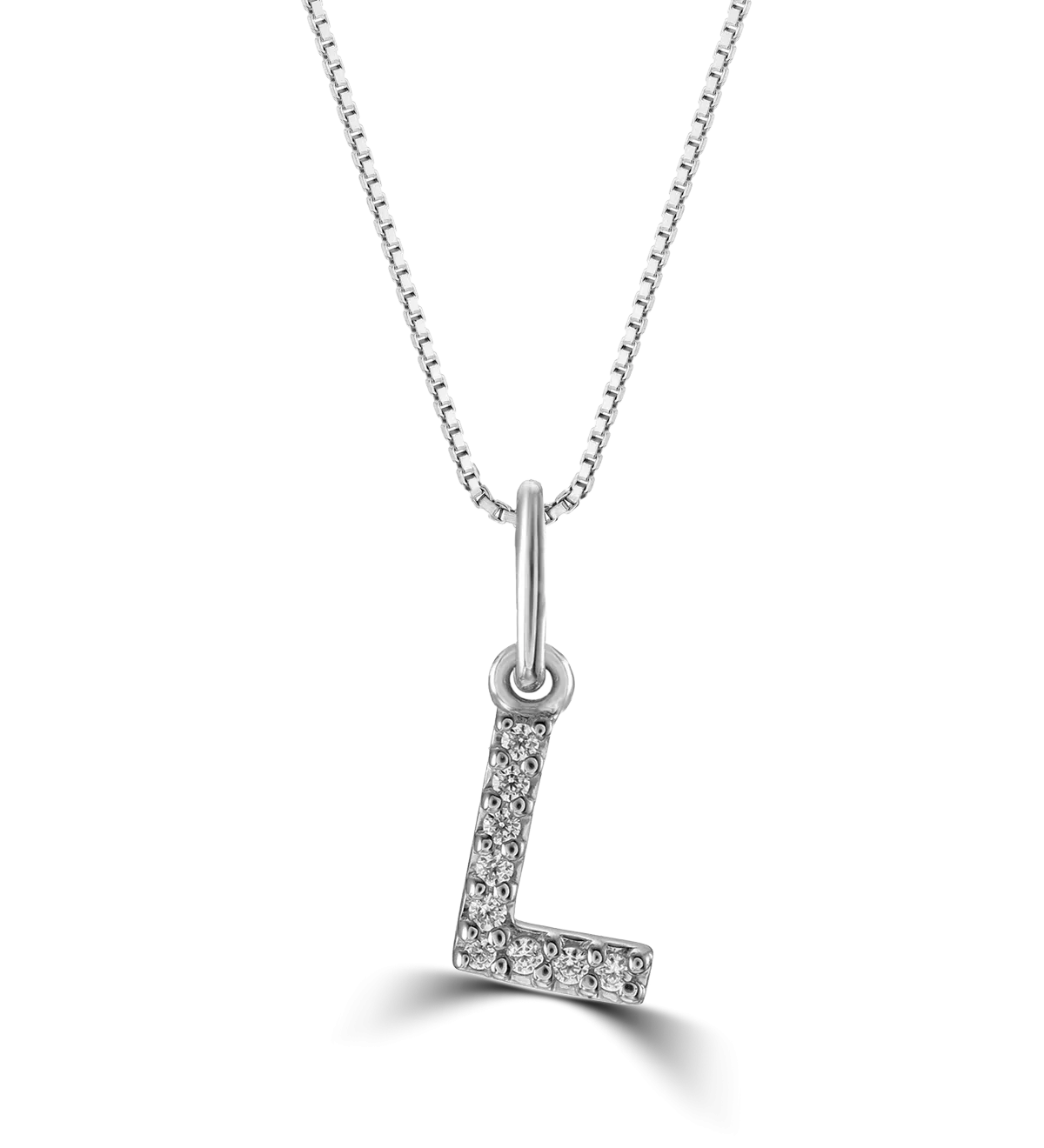 10k Gold Mini Diamond Initial Necklace