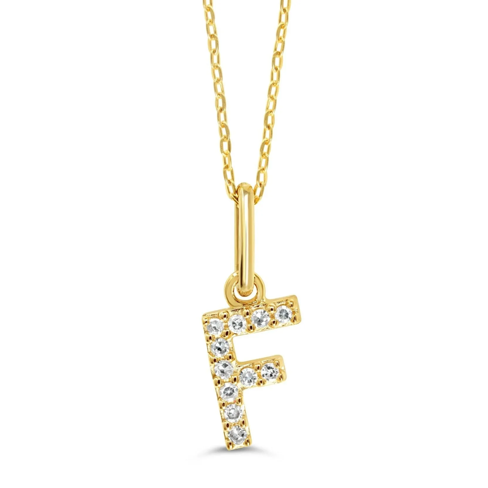 10k Gold Mini Diamond Initial Necklace