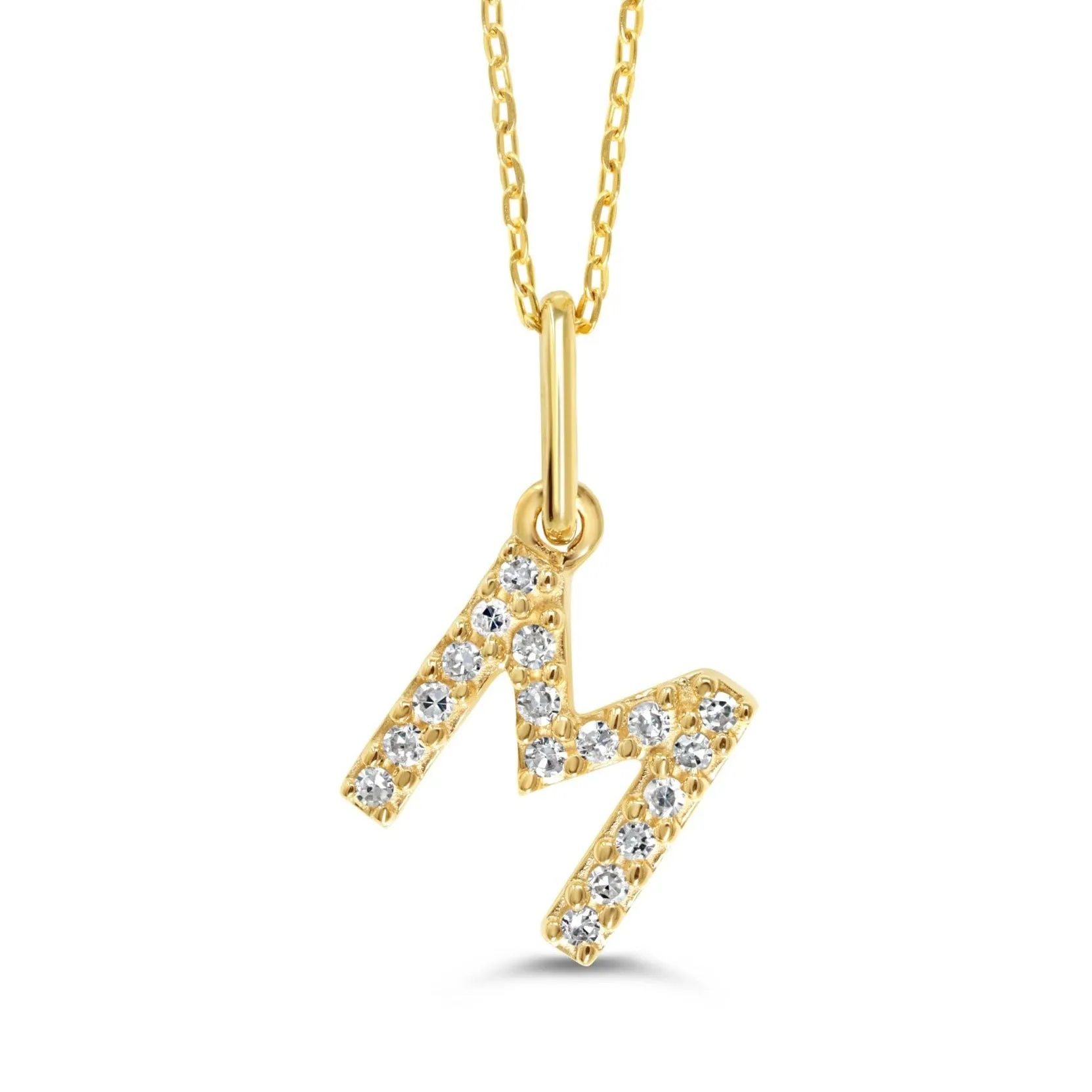 10k Gold Mini Diamond Initial Necklace