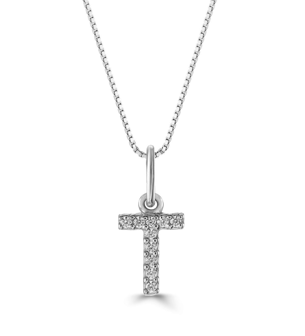10k Gold Mini Diamond Initial Necklace