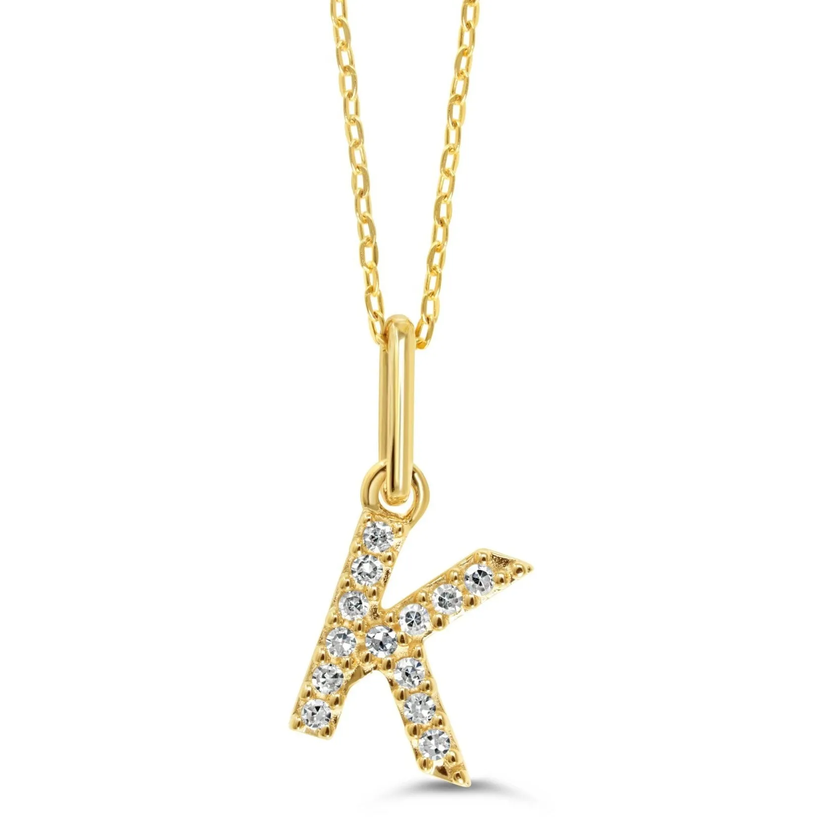 10k Gold Mini Diamond Initial Necklace