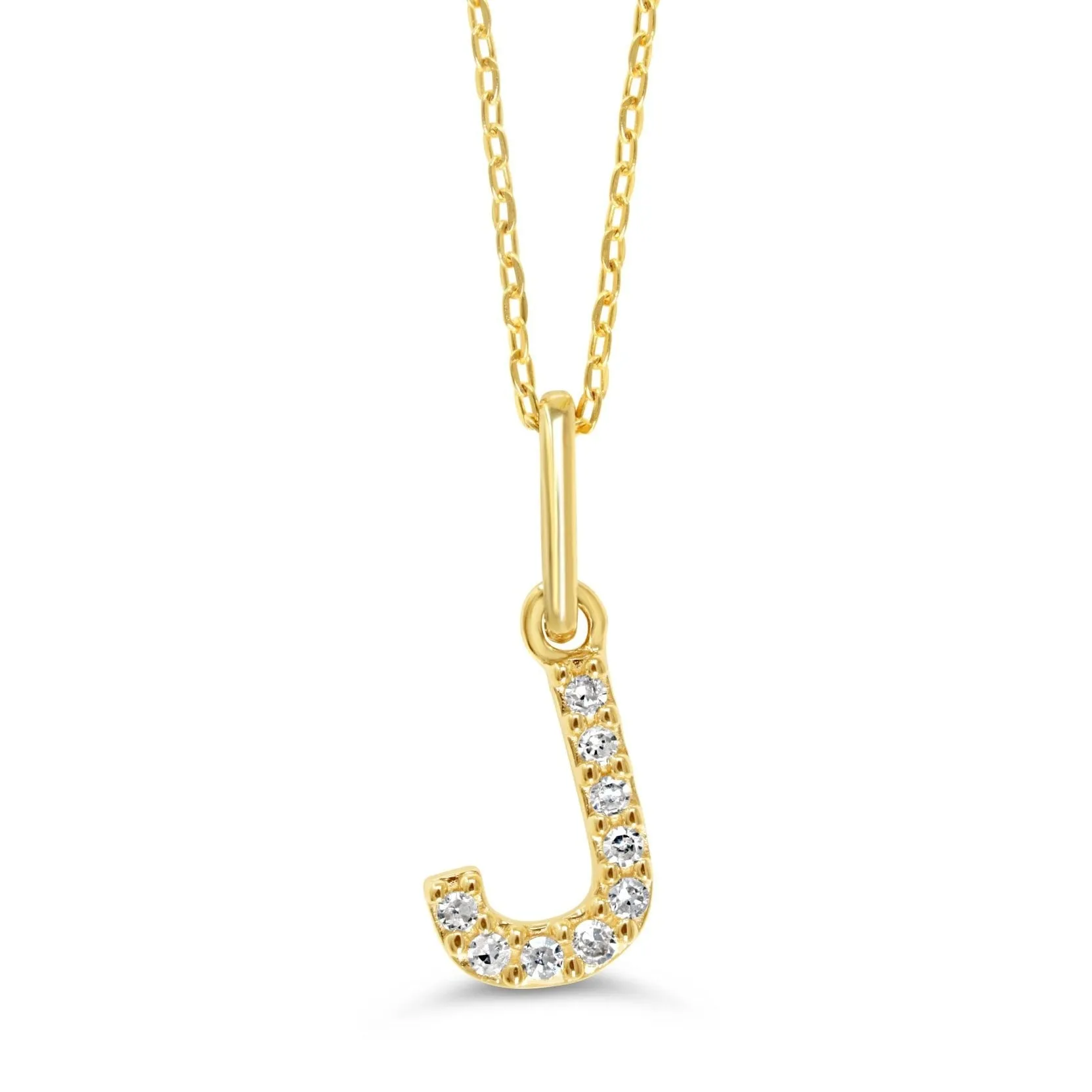 10k Gold Mini Diamond Initial Necklace