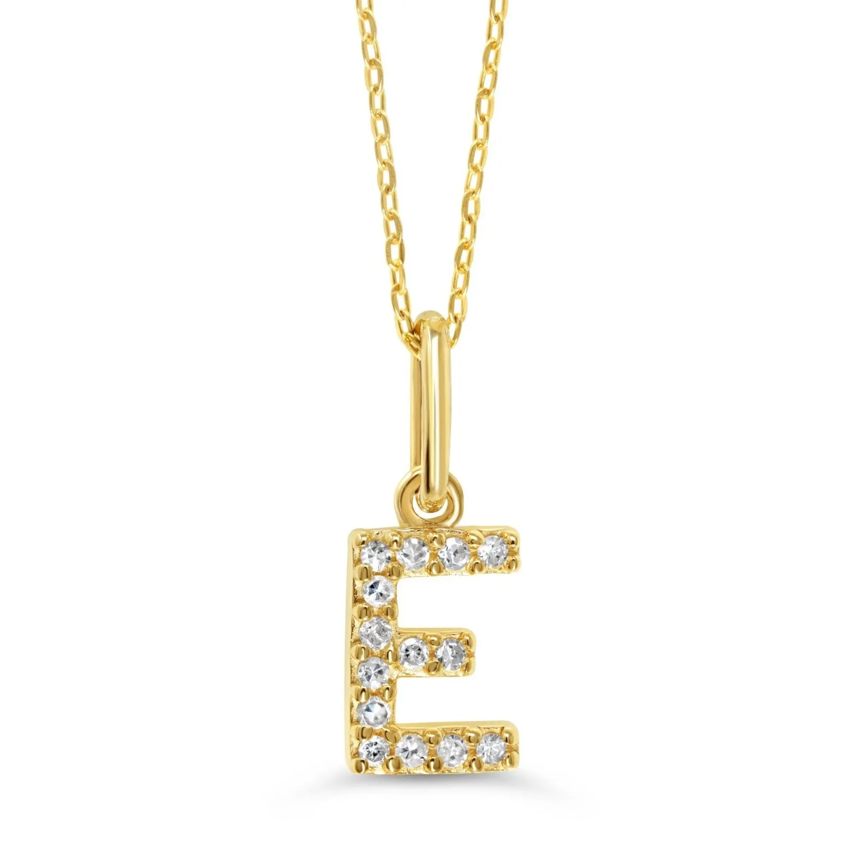 10k Gold Mini Diamond Initial Necklace