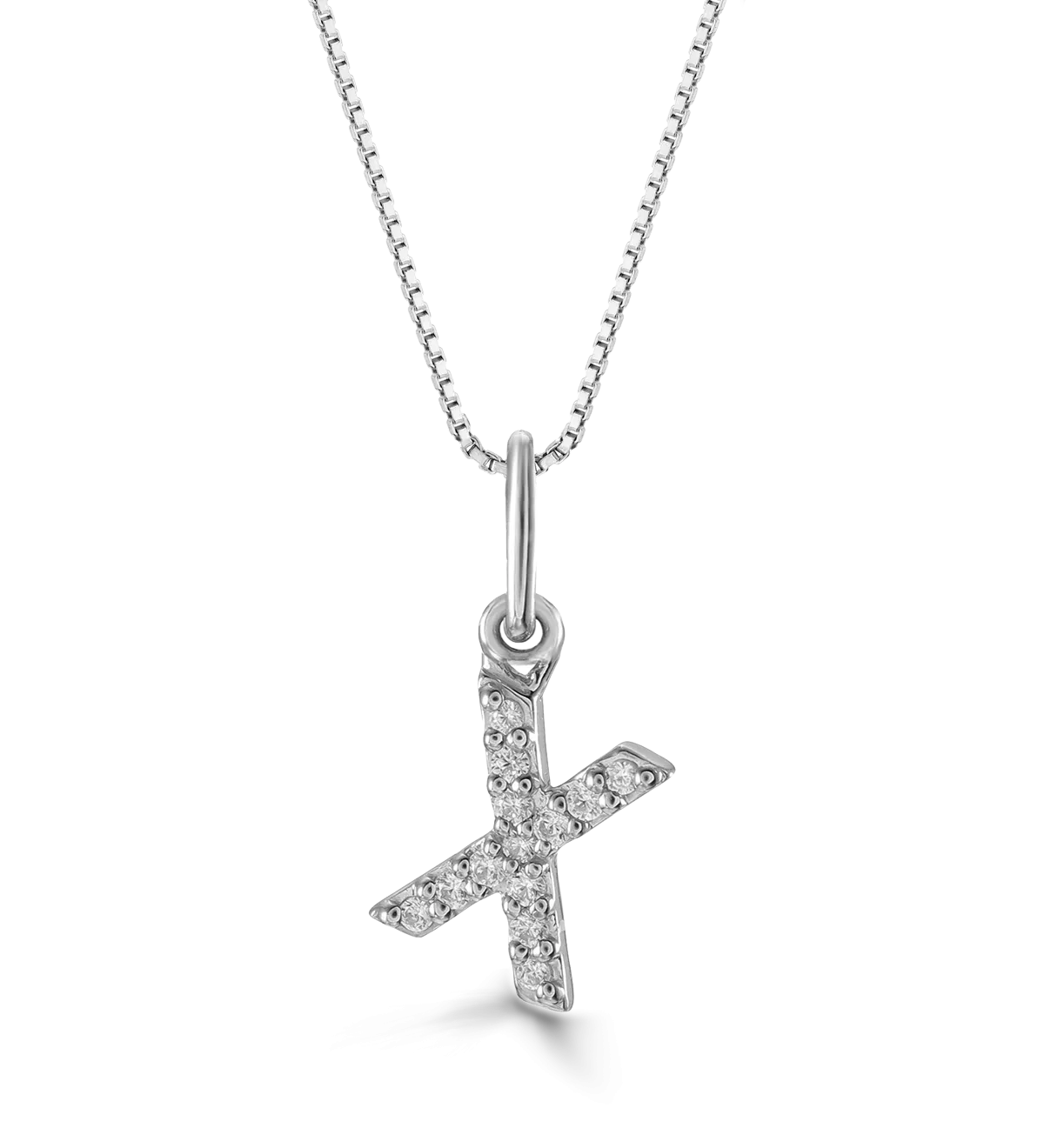10k Gold Mini Diamond Initial Necklace