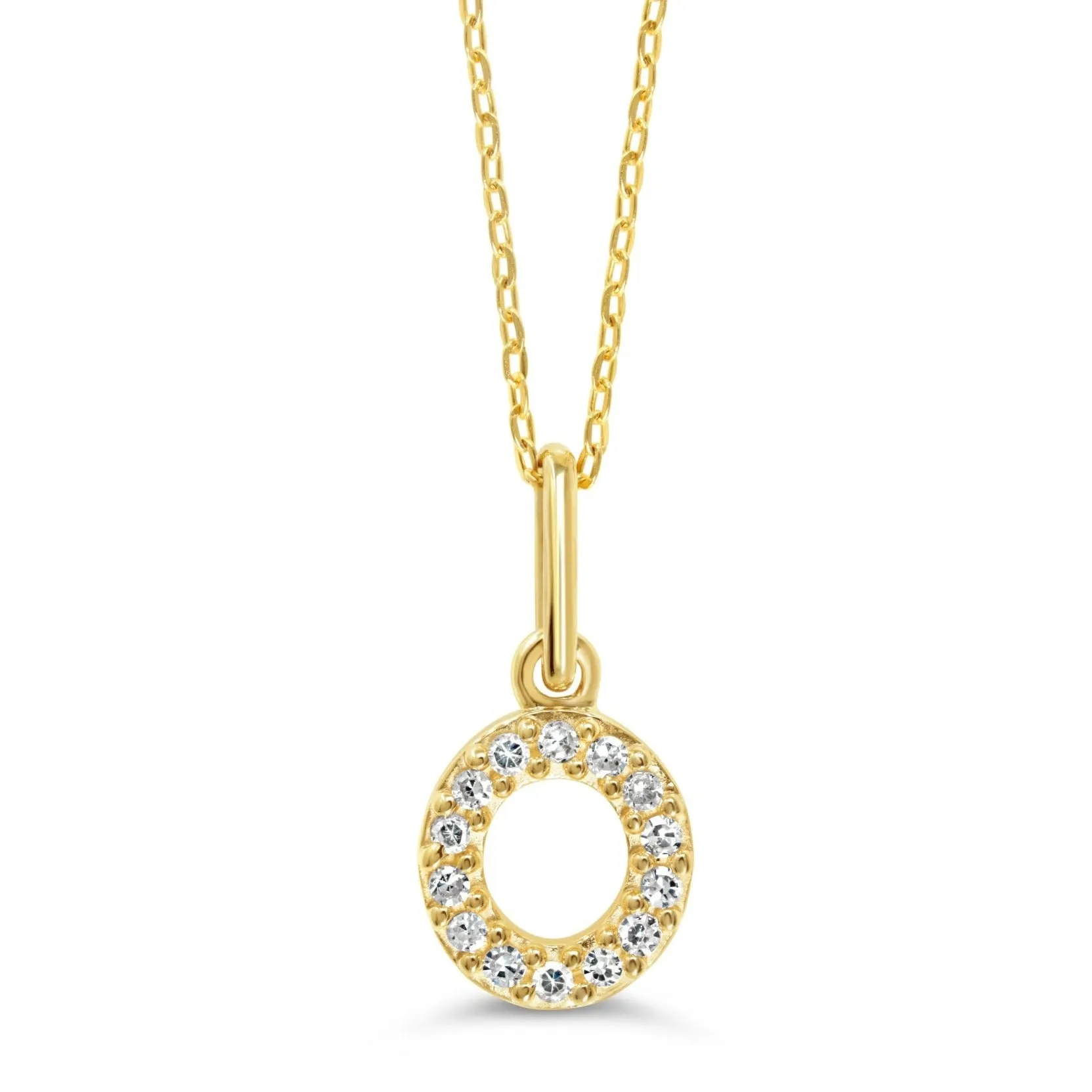 10k Gold Mini Diamond Initial Necklace
