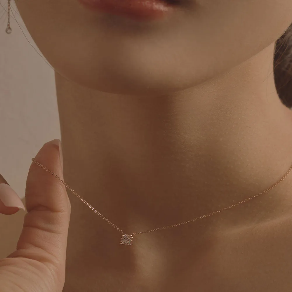 [14K Gold] Muzer Square Necklace