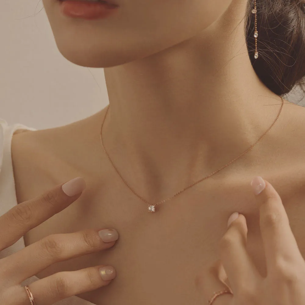 [14K Gold] Muzer Square Necklace