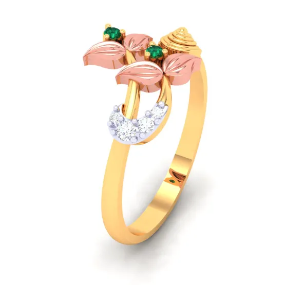 14k Gorgeous Gold Ring Embedded With Finest Quality Stones From The Amazea Collection