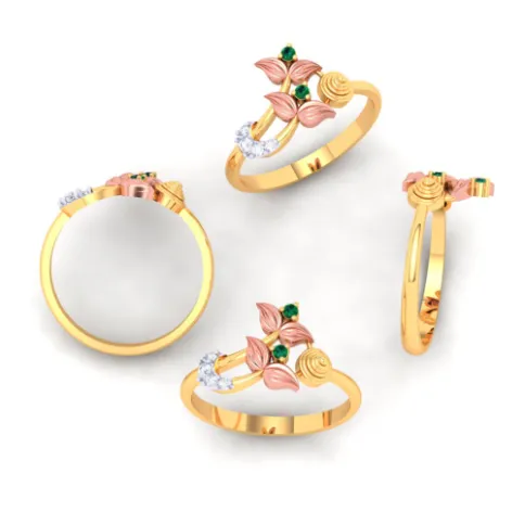 14k Gorgeous Gold Ring Embedded With Finest Quality Stones From The Amazea Collection