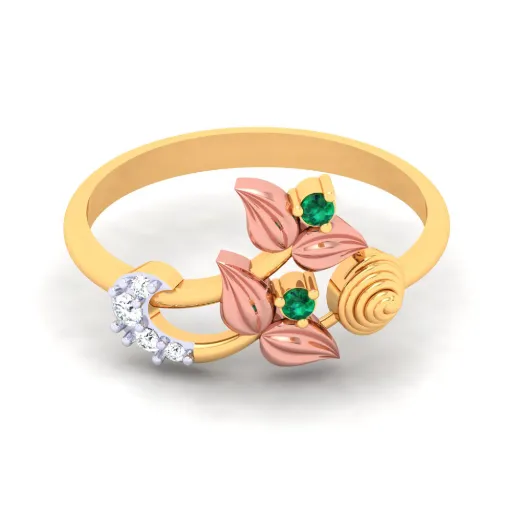 14k Gorgeous Gold Ring Embedded With Finest Quality Stones From The Amazea Collection