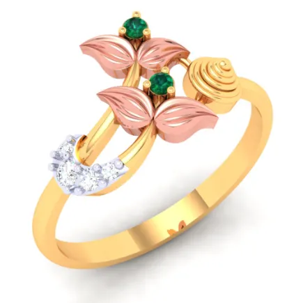 14k Gorgeous Gold Ring Embedded With Finest Quality Stones From The Amazea Collection