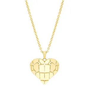14K heart pendant with movement