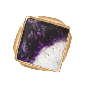 18ct Rose Gold Blue John King's Coronation Hallmark Small Rhombus Ring D