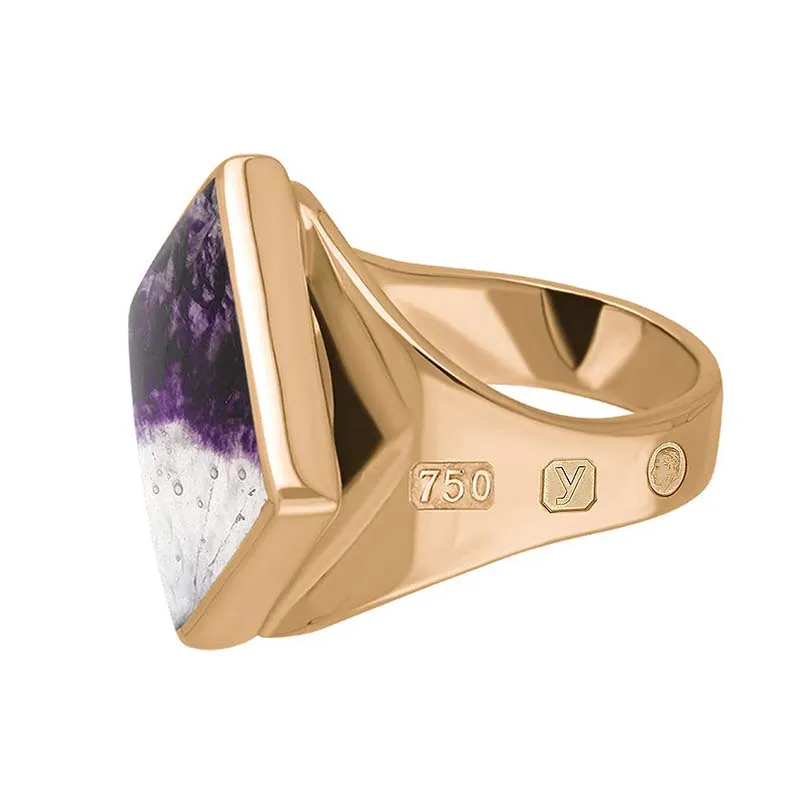 18ct Rose Gold Blue John King's Coronation Hallmark Small Rhombus Ring D