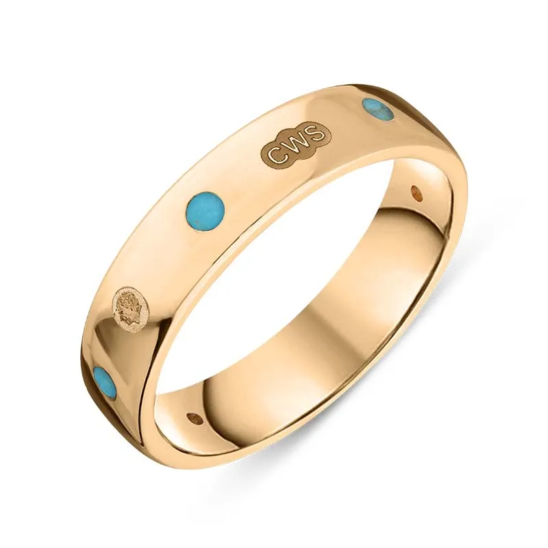 18ct Rose Gold Turquoise King's Coronation Hallmark 5mm Ring D