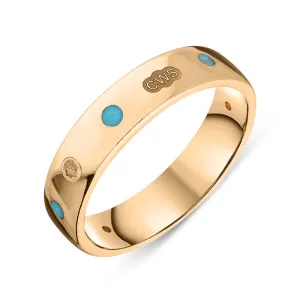 18ct Rose Gold Turquoise King's Coronation Hallmark 5mm Ring D