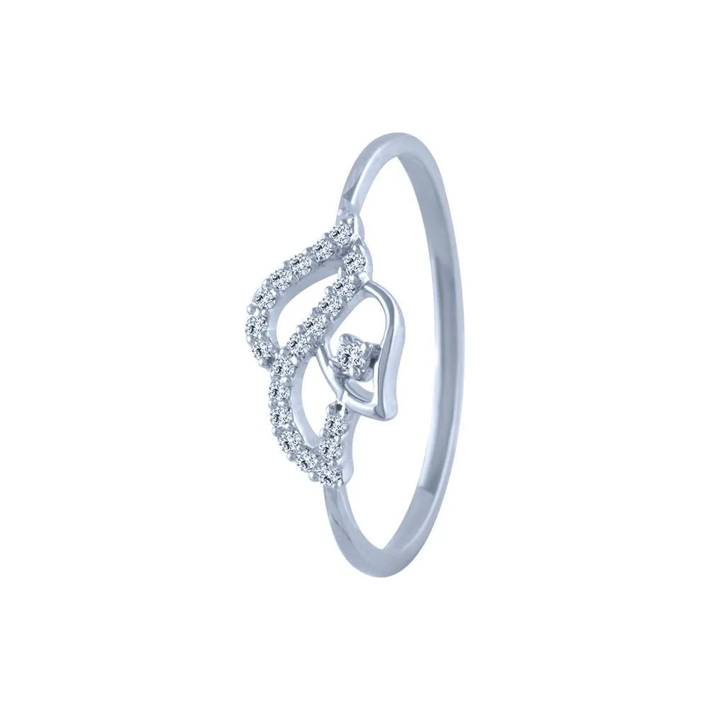 18k (750) White Gold And Diamond Ring For Women