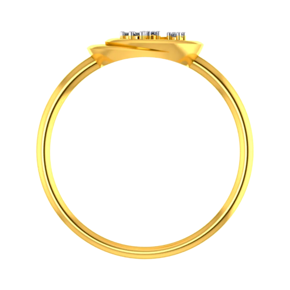 18k Diamond Ring With A Diamond Studded Circle On Top