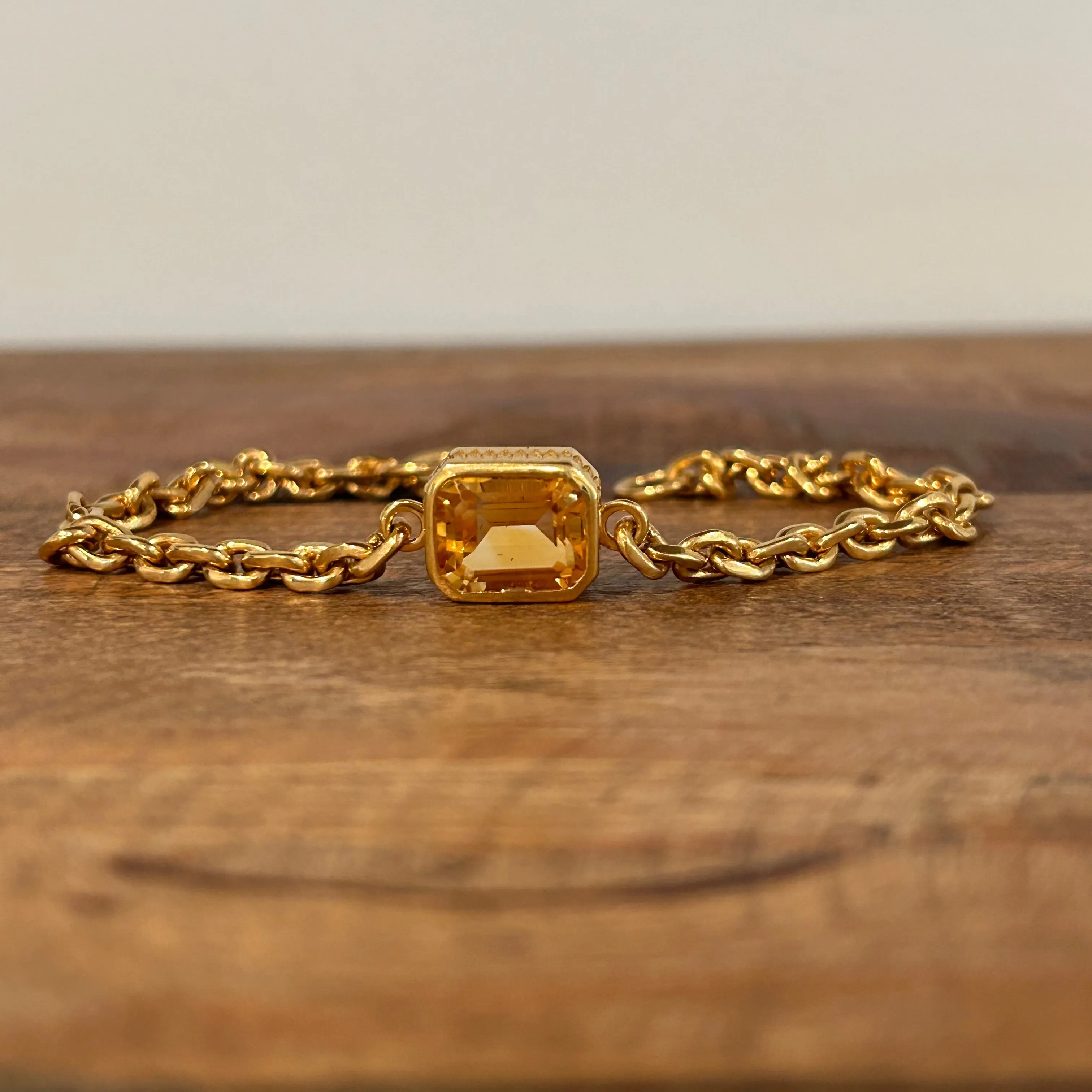 18k Lion Bracelet, Citrine