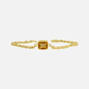 18k Lion Bracelet, Citrine