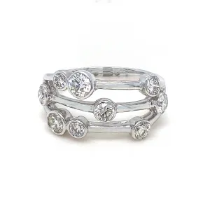 18K White Gold 1.13ct Diamond Bubble Ring
