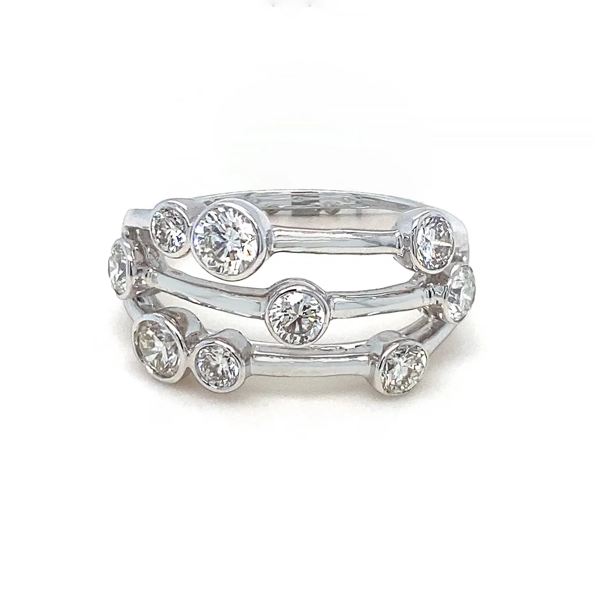 18K White Gold 1.13ct Diamond Bubble Ring
