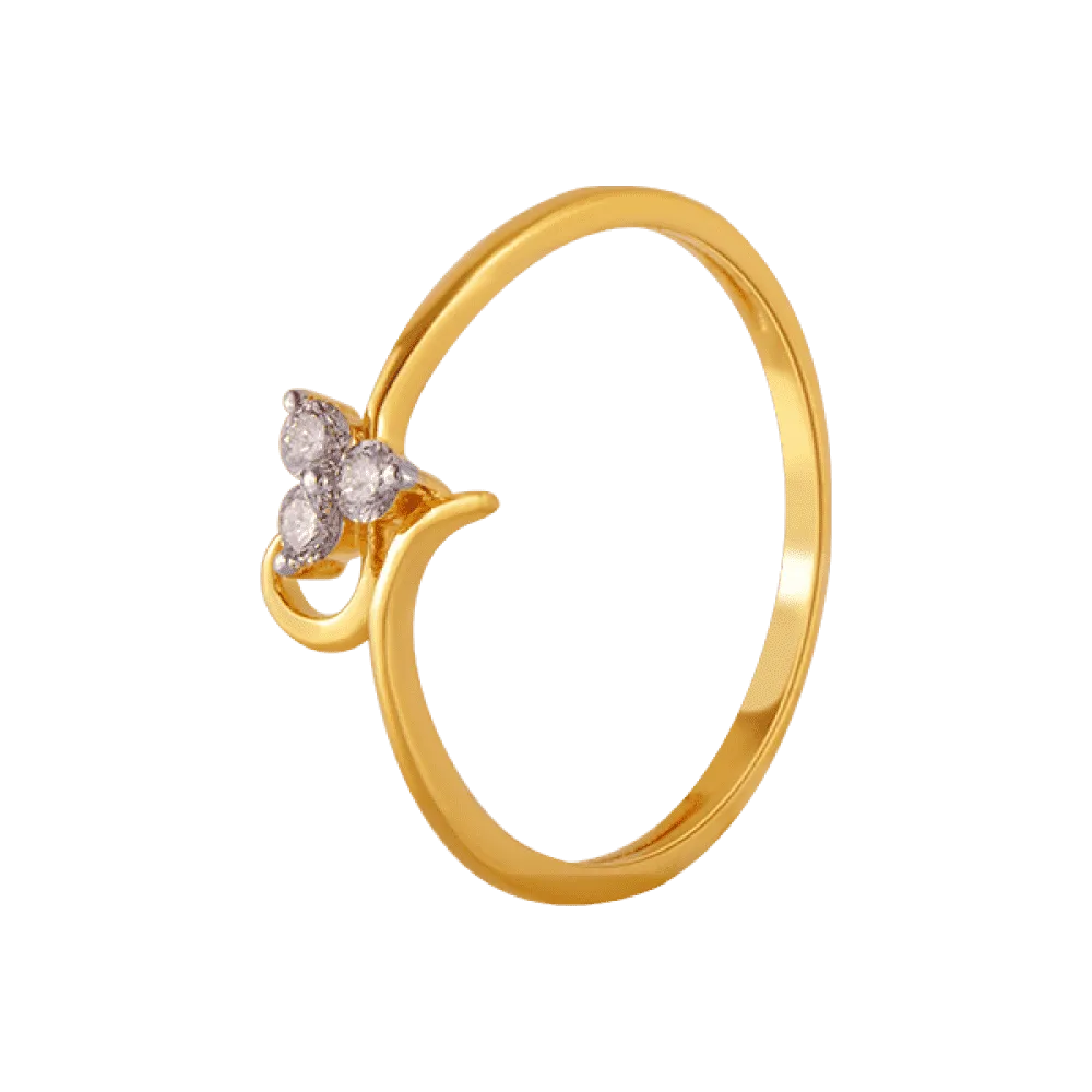 18KT (750) Yellow Gold And Diamond Ring For Women